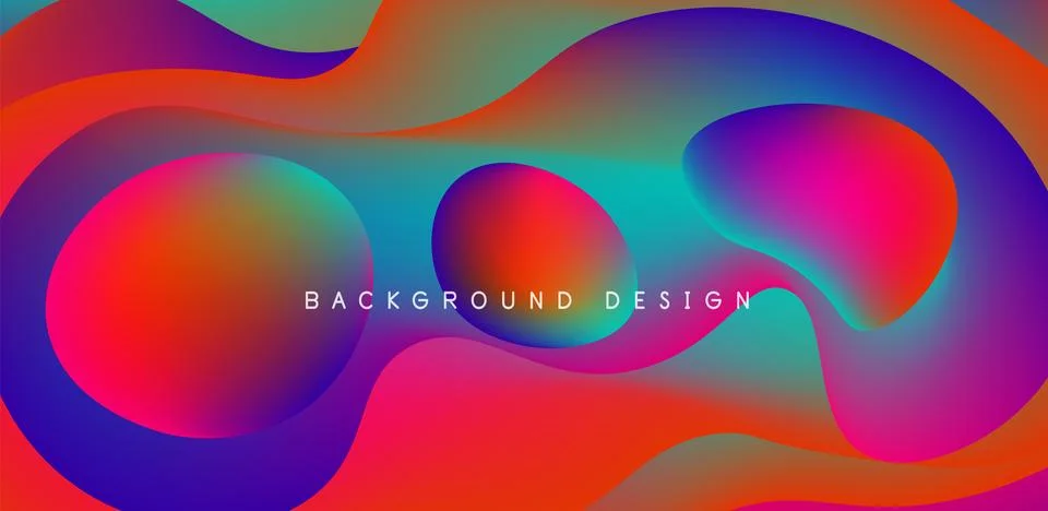 Abstract background fluid bubbles and wave elements. Template for covers Stock Illustration