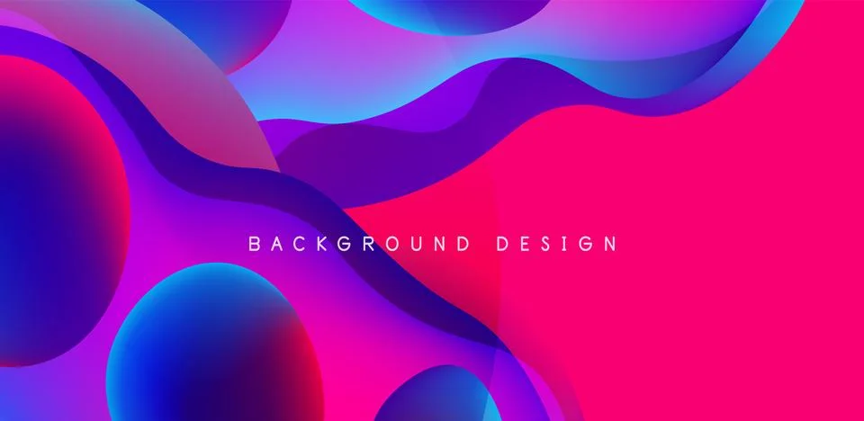 Abstract background fluid bubbles and wave elements. Template for covers Stock Illustration