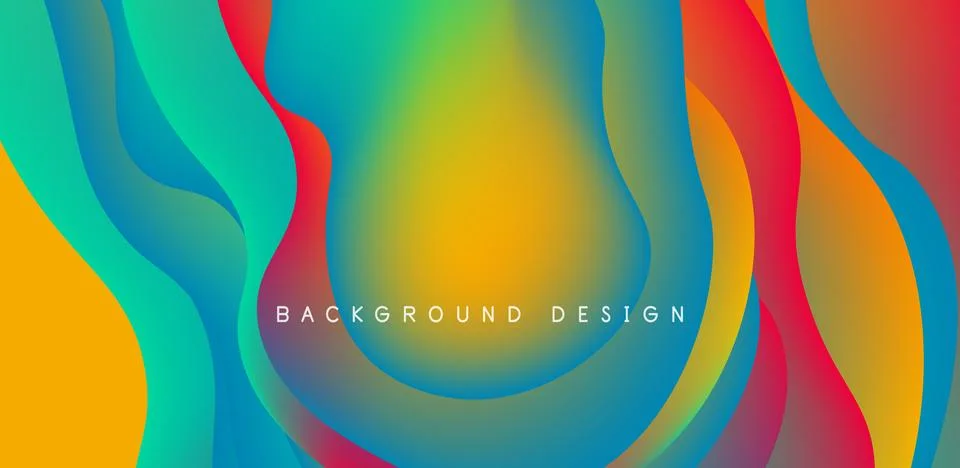 Abstract background fluid bubbles and wave elements. Template for covers Stock Illustration