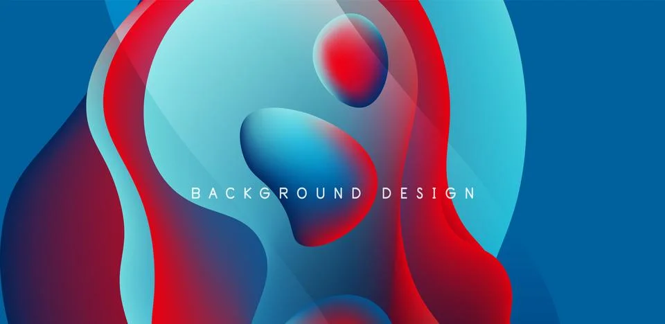 Abstract background fluid bubbles and wave elements. Template for covers Illustrazione stock