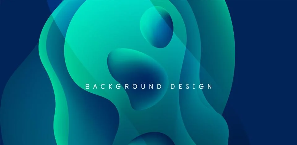 Abstract background fluid bubbles and wave elements. Template for covers Illustrazione stock