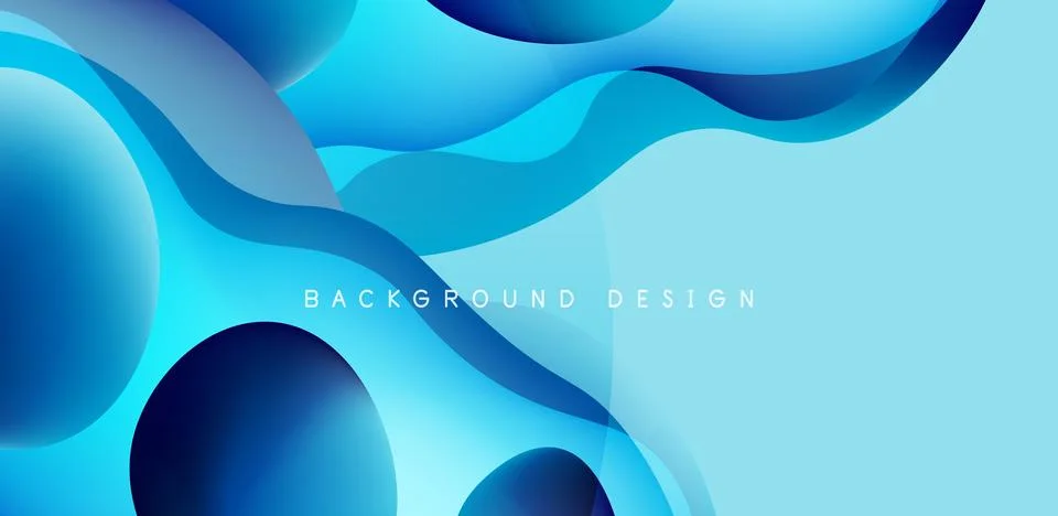 Abstract background fluid bubbles and wave elements. Template for covers Stockillustratie