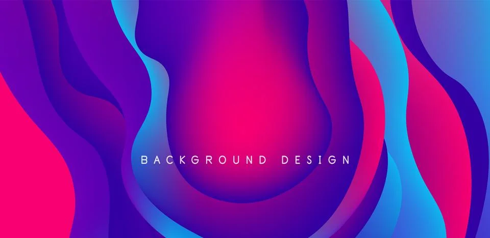 Abstract background fluid bubbles and wave elements. Template for covers Illustrazione stock