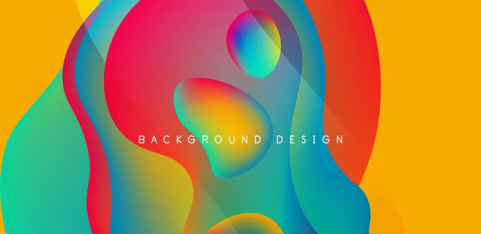 Abstract background fluid bubbles and wave elements. Template for covers Stock Illustration