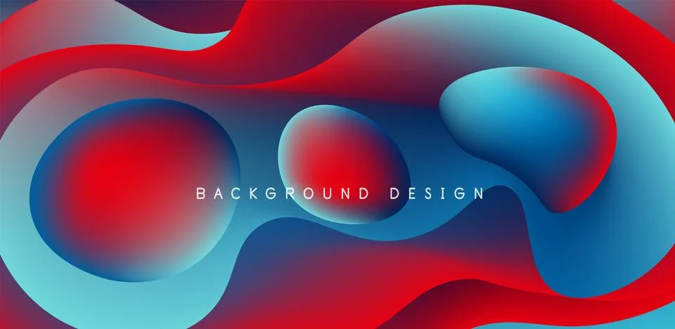 Abstract background fluid bubbles and wave elements. Template for covers Illustrazione stock