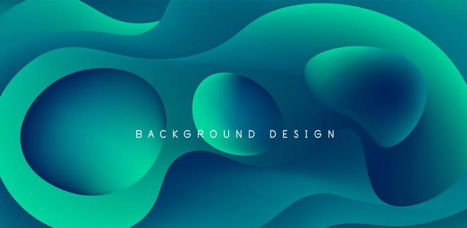 Abstract background fluid bubbles and wave elements. Template for covers Illustrazione stock