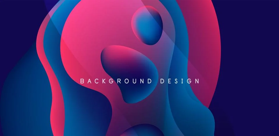 Abstract background fluid bubbles and wave elements. Template for covers Stock Illustration