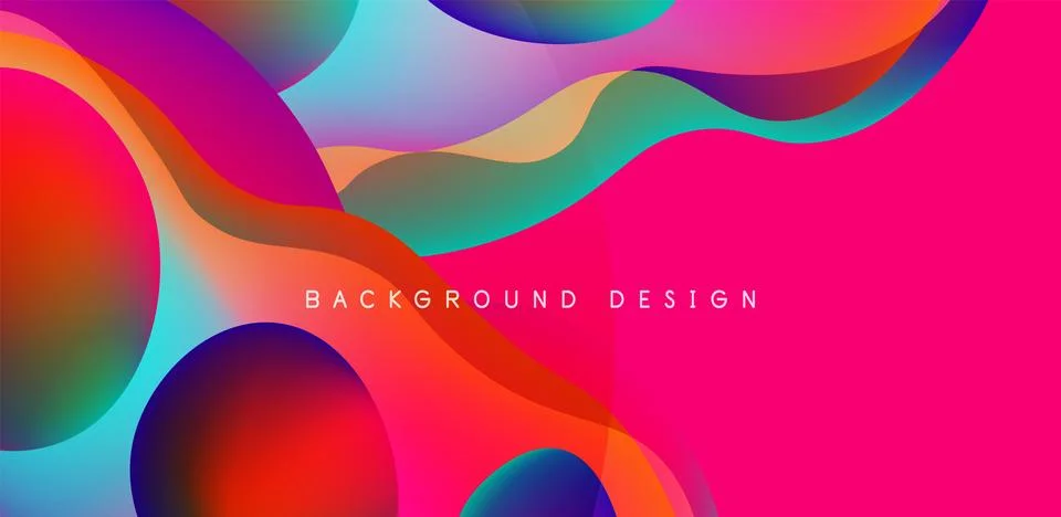 Abstract background fluid bubbles and wave elements. Template for covers Stock Illustration