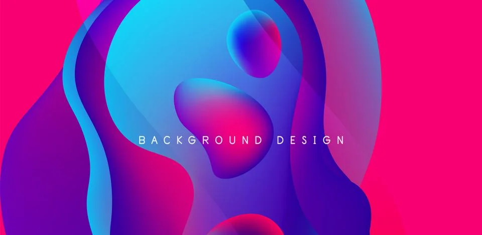 Abstract background fluid bubbles and wave elements. Template for covers Illustrazione stock