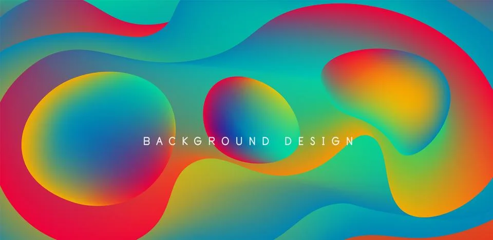 Abstract background fluid bubbles and wave elements. Template for covers Illustrazione stock