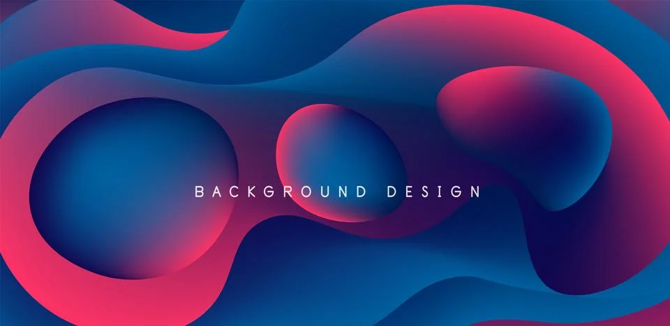 Abstract background fluid bubbles and wave elements. Template for covers Stock Illustration