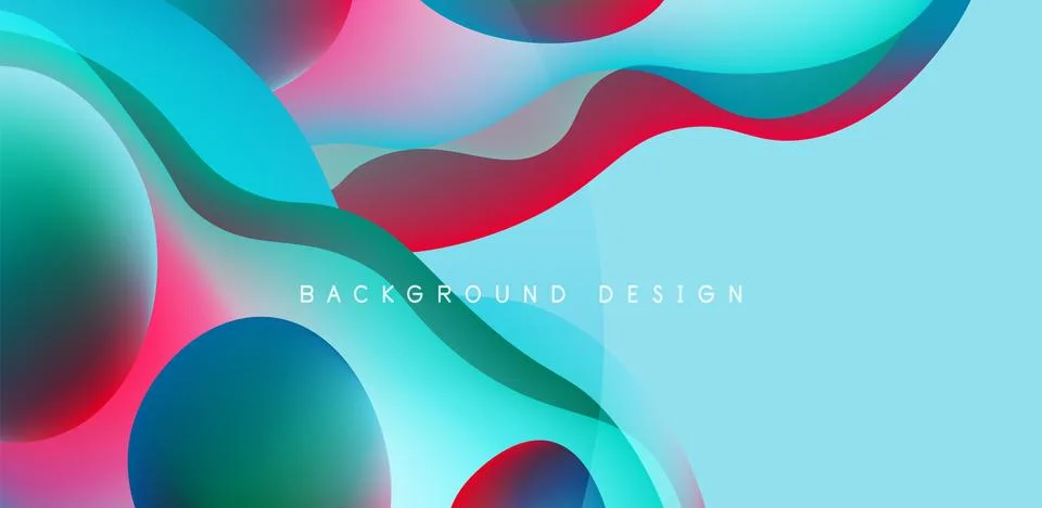 Abstract background fluid bubbles and wave elements. Template for covers 스톡 일러스트