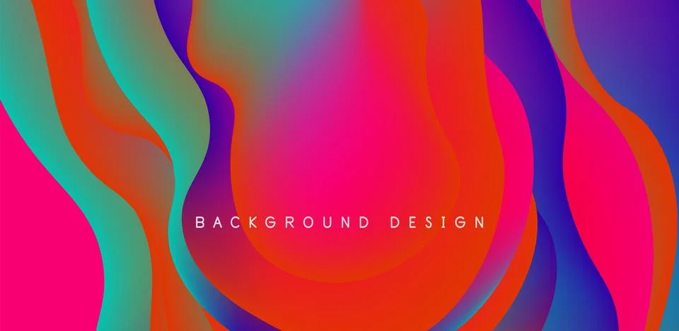 Abstract background fluid bubbles and wave elements. Template for covers Stock Illustration