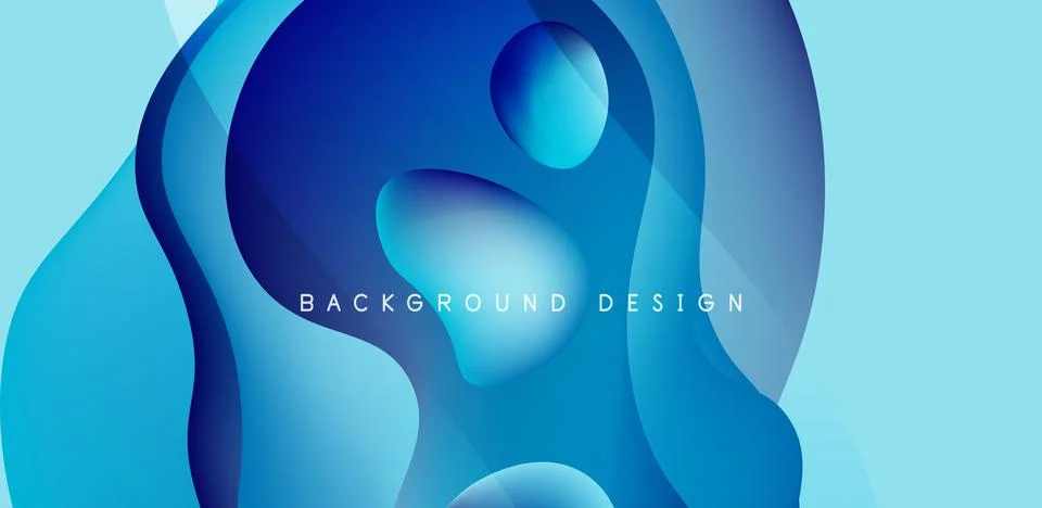 Abstract background fluid bubbles and wave elements. Template for covers Stock Illustration