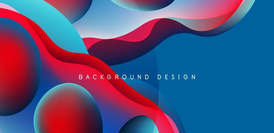 Abstract background fluid bubbles and wave elements. Template for covers Illustrazione stock