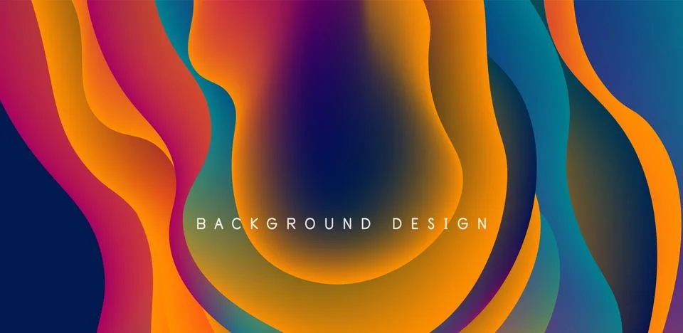 Abstract background fluid bubbles and wave elements. Template for covers Stock Illustration