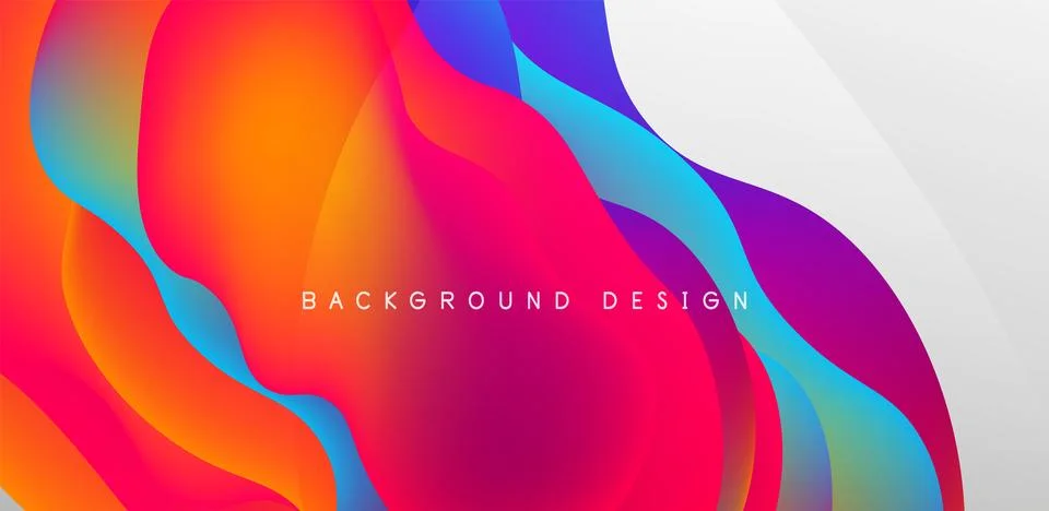 Abstract background fluid bubbles and wave elements. Template for covers Illustrazione stock