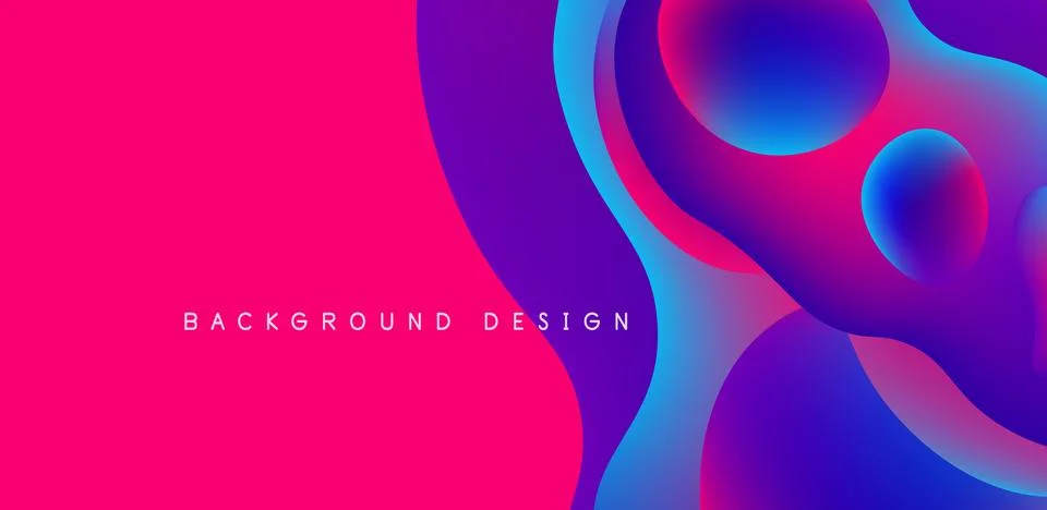 Abstract background fluid bubbles and wave elements. Template for covers Illustrazione stock