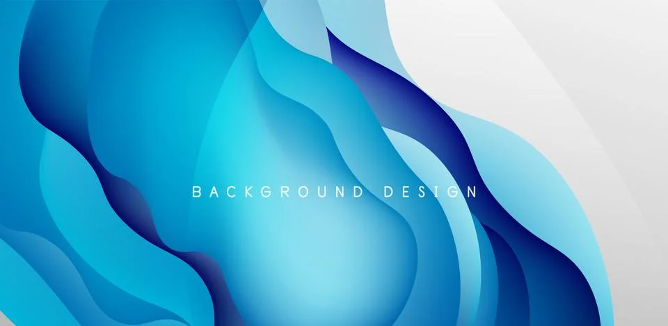 Abstract background fluid bubbles and wave elements. Template for covers Illustrazione stock
