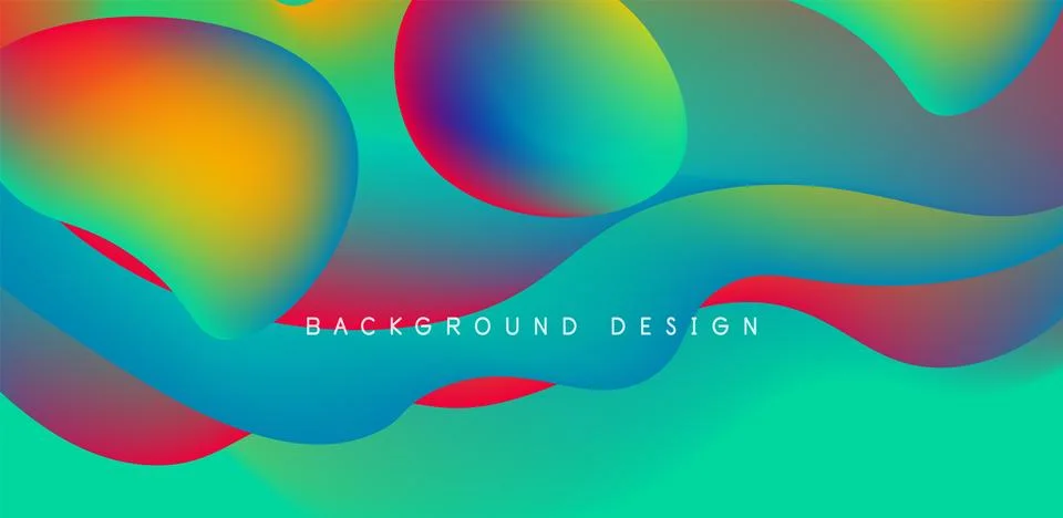 Abstract background fluid bubbles and wave elements. Template for covers Stock Illustration