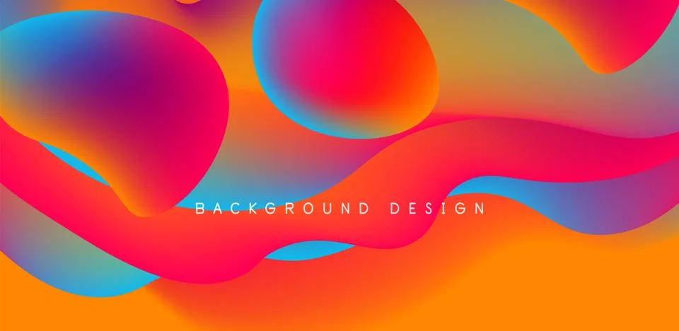 Abstract background fluid bubbles and wave elements. Template for covers Stock Illustration