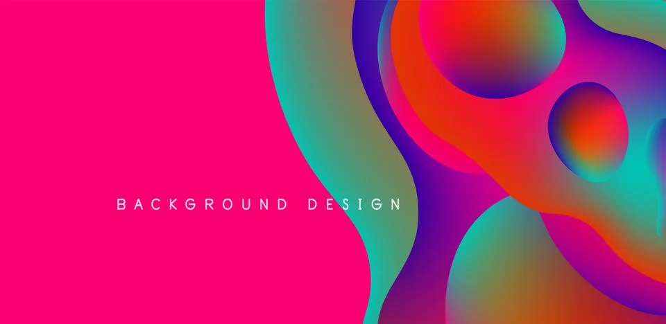 Abstract background fluid bubbles and wave elements. Template for covers Illustrazione stock