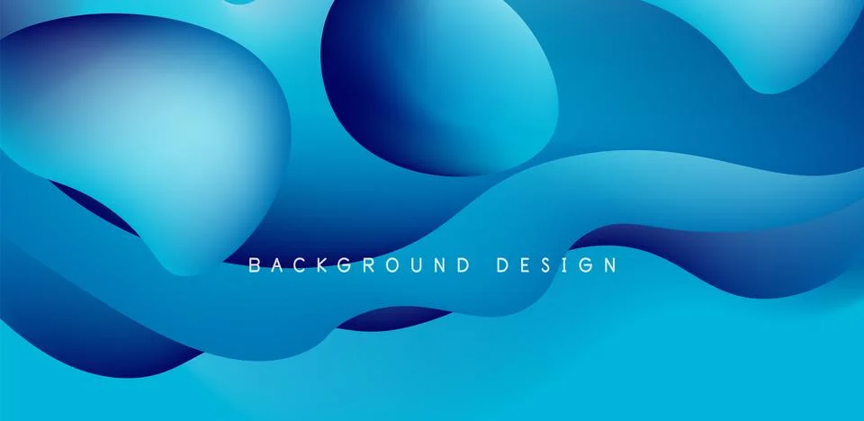 Abstract background fluid bubbles and wave elements. Template for covers Stock Illustration