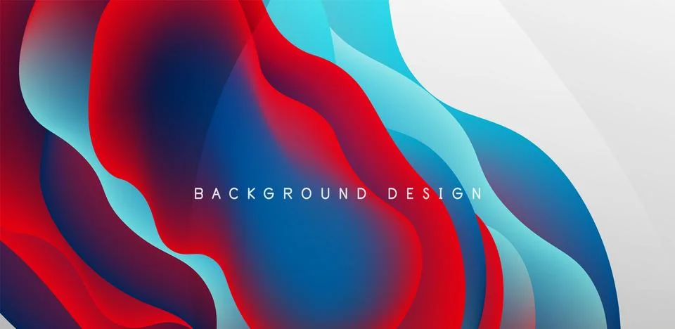 Abstract background fluid bubbles and wave elements. Template for covers Stock Illustration