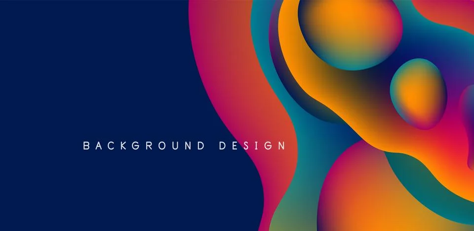 Abstract background fluid bubbles and wave elements. Template for covers Illustrazione stock