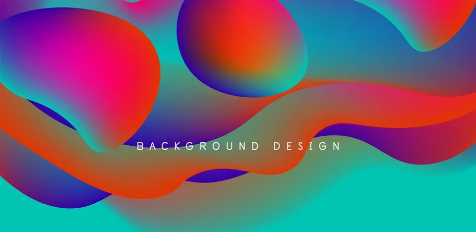 Abstract background fluid bubbles and wave elements. Template for covers Stock Illustration