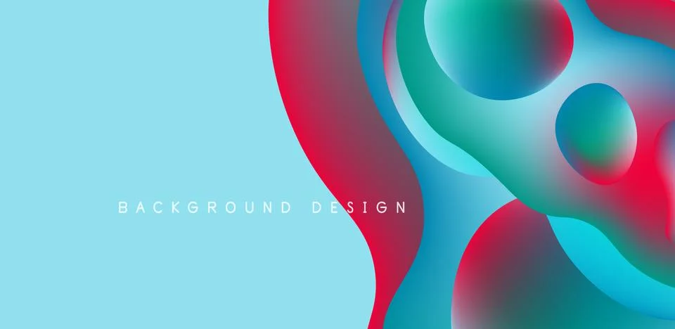 Abstract background fluid bubbles and wave elements. Template for covers Stock Illustration