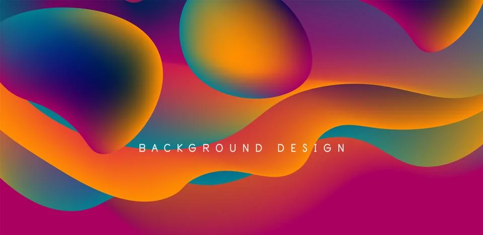 Abstract background fluid bubbles and wave elements. Template for covers 스톡 일러스트