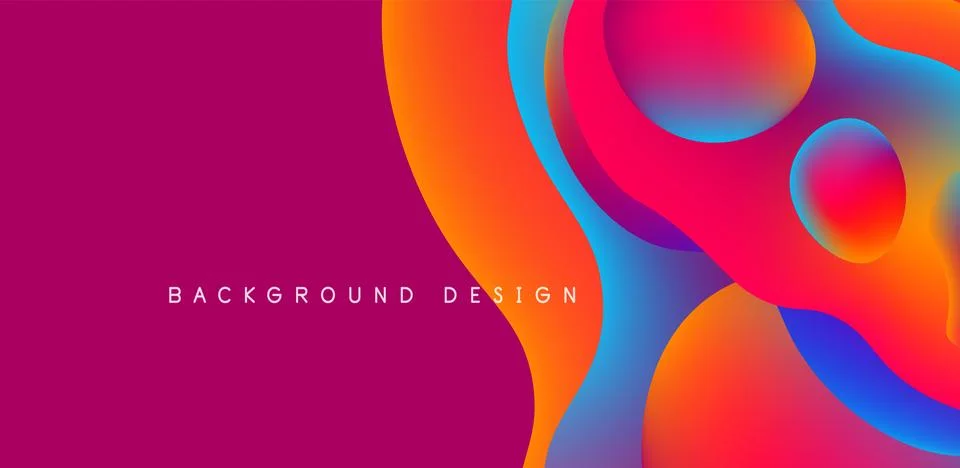 Abstract background fluid bubbles and wave elements. Template for covers Stock Illustration