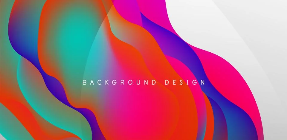 Abstract background fluid bubbles and wave elements. Template for covers Stock Illustration