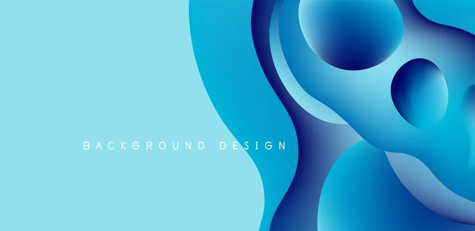 Abstract background fluid bubbles and wave elements. Template for covers Stock Illustration