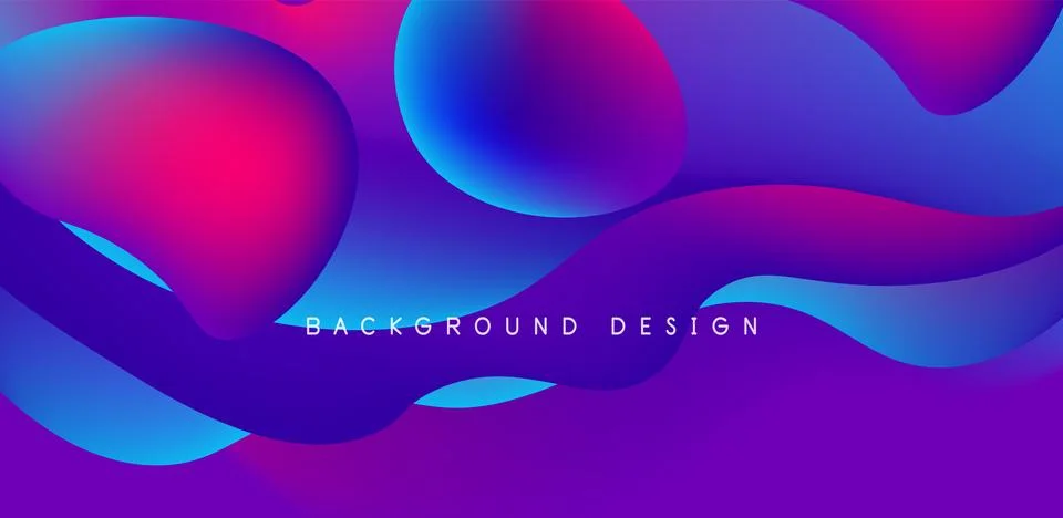 Abstract background fluid bubbles and wave elements. Template for covers Stock Illustration