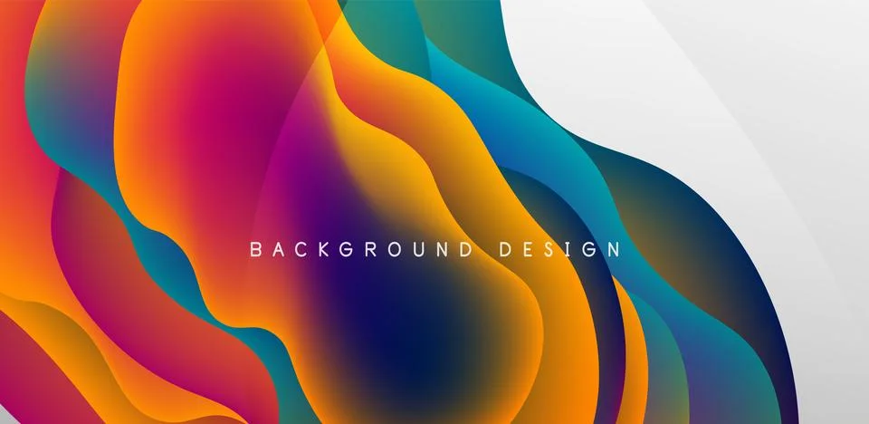 Abstract background fluid bubbles and wave elements. Template for covers 스톡 일러스트
