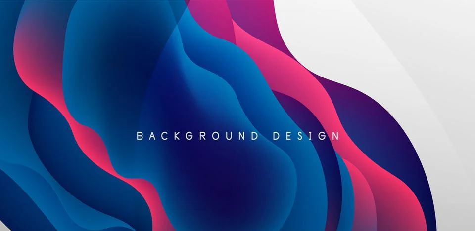 Abstract background fluid bubbles and wave elements. Template for covers Stock Illustration