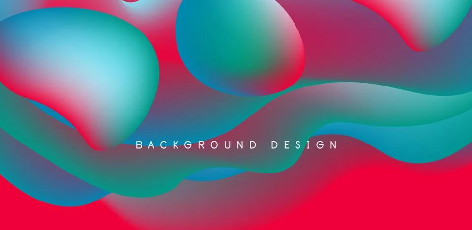 Abstract background fluid bubbles and wave elements. Template for covers Illustrazione stock