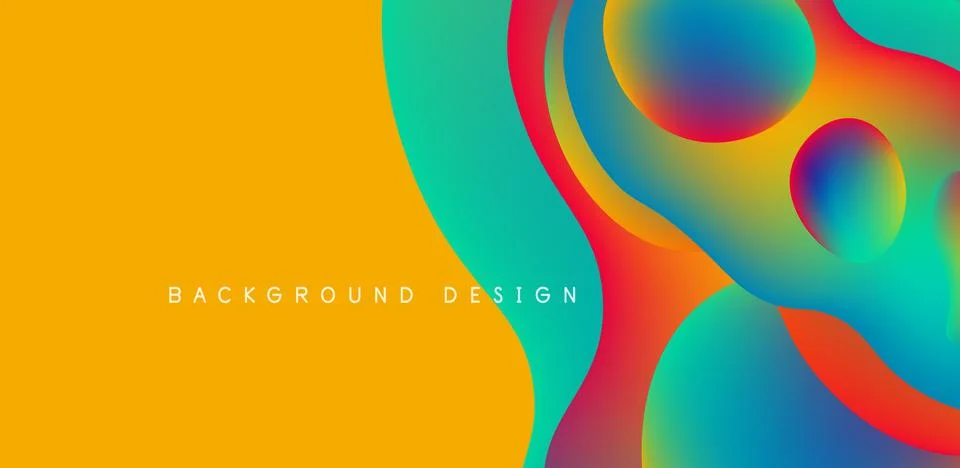 Abstract background fluid bubbles and wave elements. Template for covers Stock Illustration