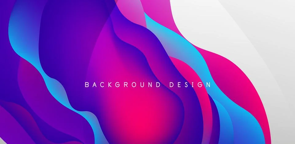 Abstract background fluid bubbles and wave elements. Template for covers Illustrazione stock
