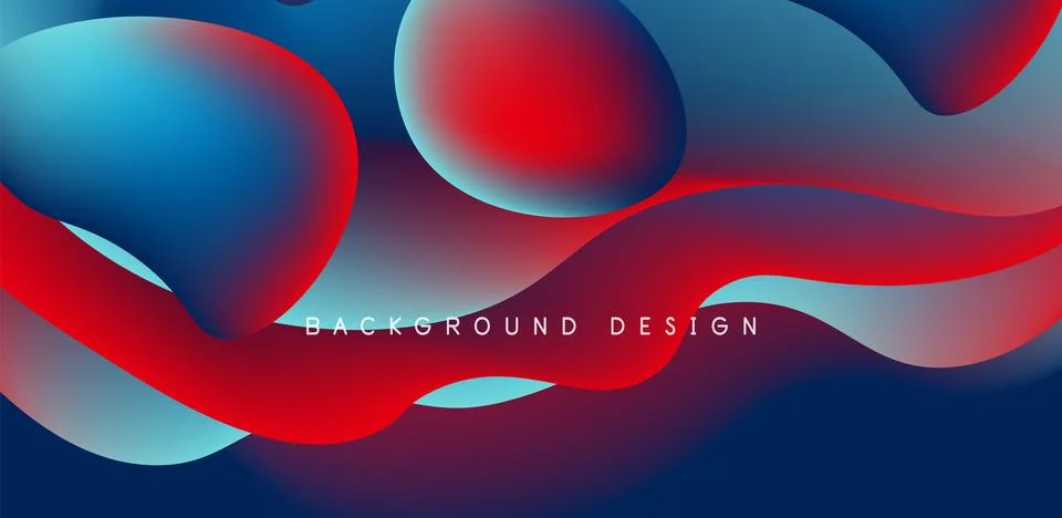 Abstract background fluid bubbles and wave elements. Template for covers Illustrazione stock