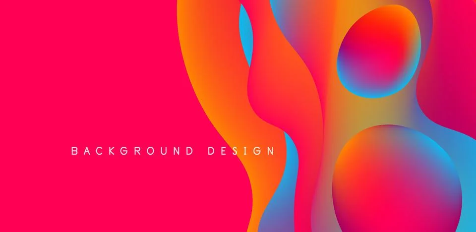 Abstract background fluid bubbles and wave elements. Template for covers Illustrazione stock