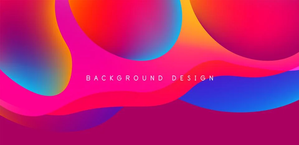 Abstract background fluid bubbles and wave elements. Template for covers Stock Illustration