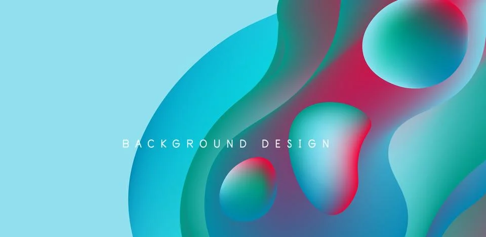 Abstract background fluid bubbles and wave elements. Template for covers Illustrazione stock