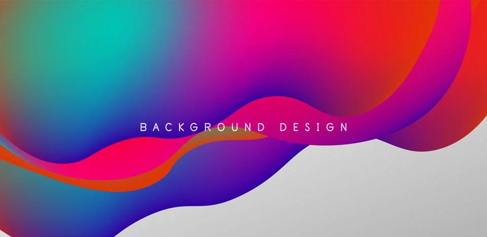 Abstract background fluid bubbles and wave elements. Template for covers Stock Illustration