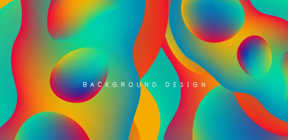 Abstract background fluid bubbles and wave elements. Template for covers イラスト素材