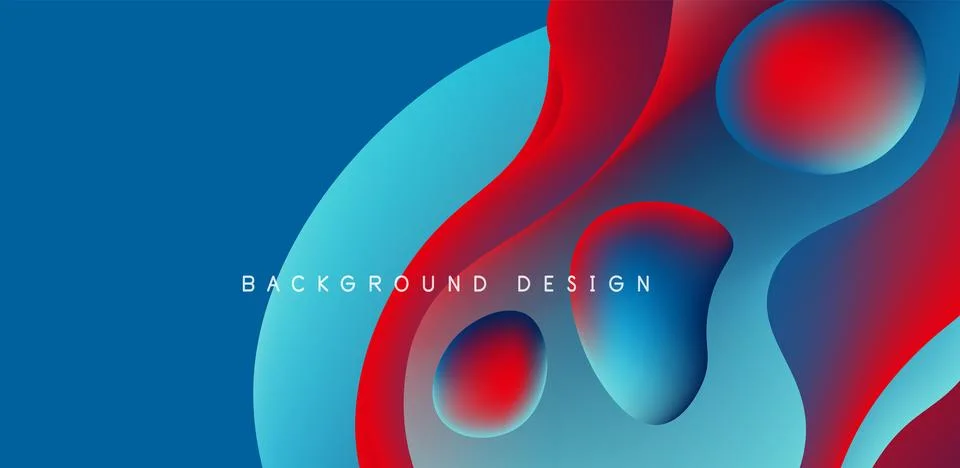 Abstract background fluid bubbles and wave elements. Template for covers Stock Illustration