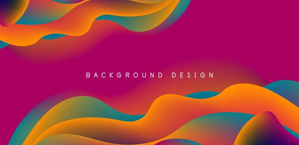 Abstract background fluid bubbles and wave elements. Template for covers Illustrazione stock