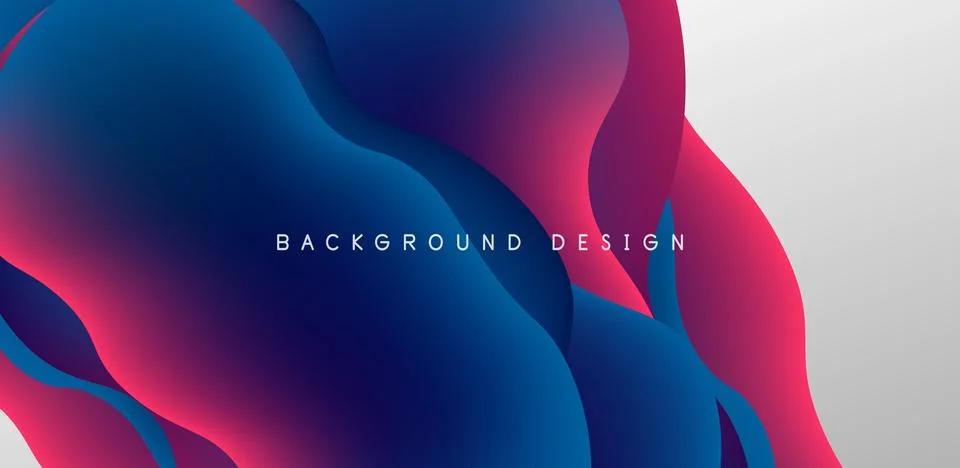 Abstract background fluid bubbles and wave elements. Template for covers Stock Illustration